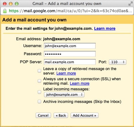 Configure Email Account in Gmail