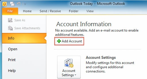 configure email in outlook 2010